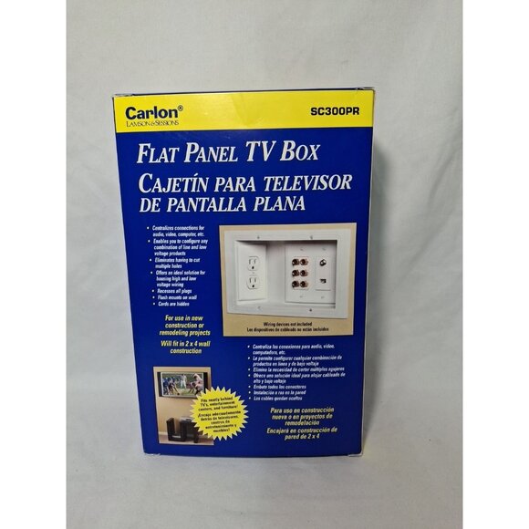 Carlon SC300PRR Flat Panel TV Electrical Box, Sits in wall, - Picture 1 of 6